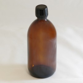 Bottle 1000 ml Glass Amber with 28 mm Black Sealing cap